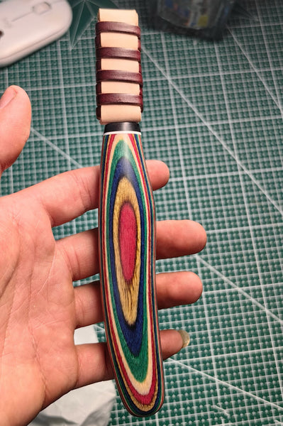 Colorful Wood Carving Detail Knives With Thumb Case+ Scabbard FC122