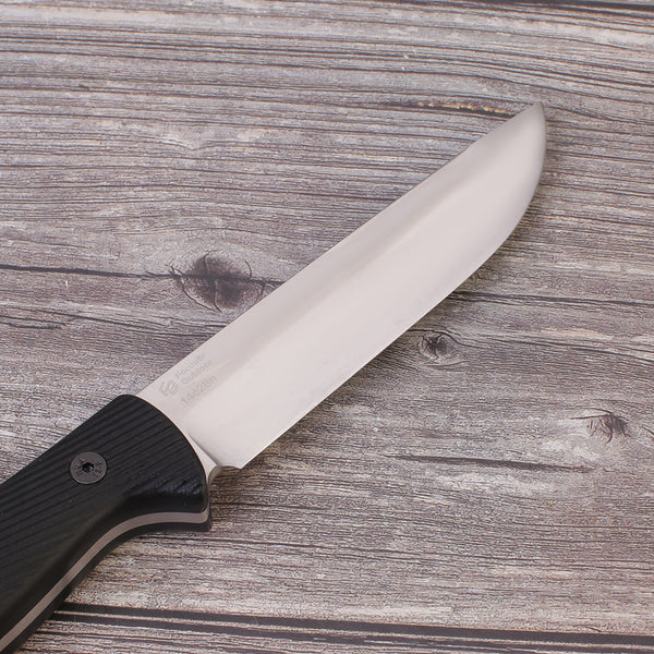 FC135-C NEW G10 Handle Bushcraft Knife (14C28n Steel Blade +Leather Sheath)