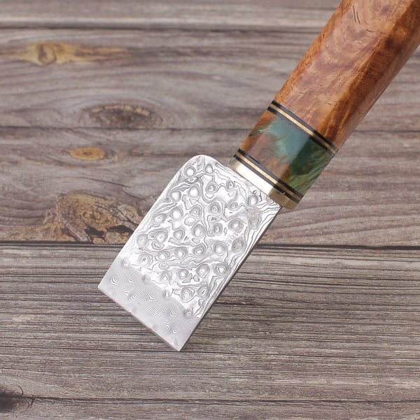 Focuser Damascus Steel Leather Skiving Knife FL201
